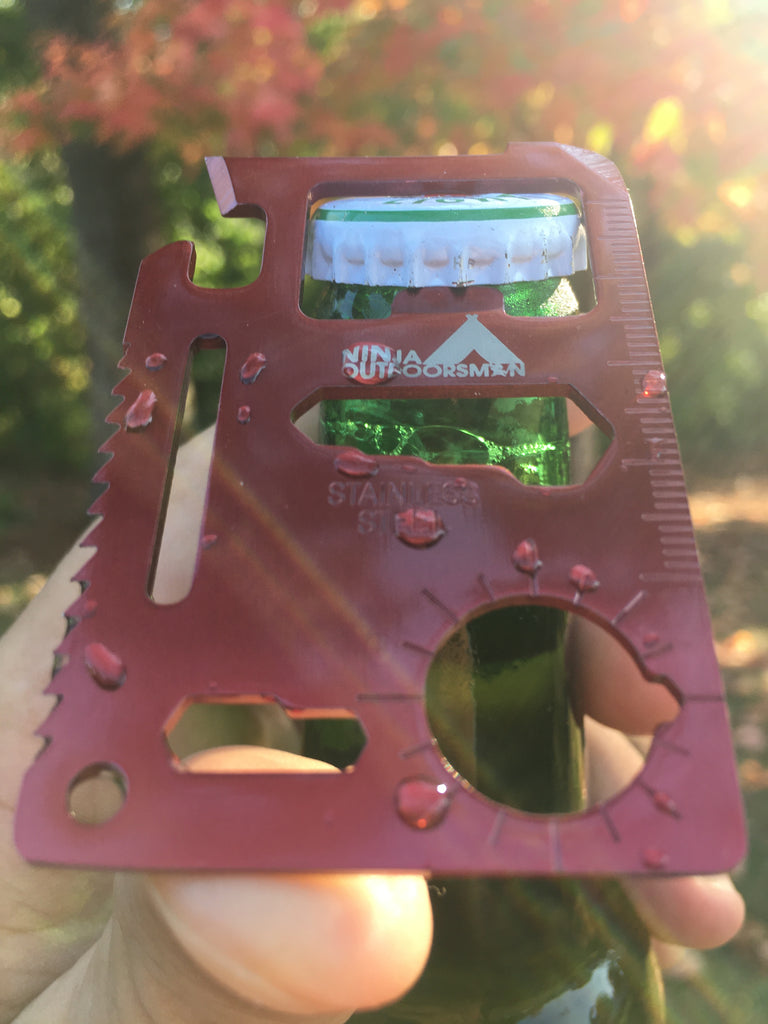 Ninja Outdoorsman 11 in 1 Stainless Steel Credit Card Pocket Sized Survival Multi Functional Tool - Stocking Stuffers, Christmas Gifts Under 10 Dollars. Free Gift With Purchase!